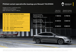 Přehled variant operativního leasingu pro Renault TALISMAN
