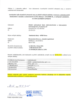 Uveřejněn&iacute; v&yacute;&scaron;e skutečně uhrazen&eacute; ceny za plněn&iacute; veřejn&eacute; zak&aacute;zky