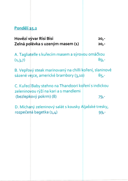 Denn&iacute; menu - Hotel Radnice