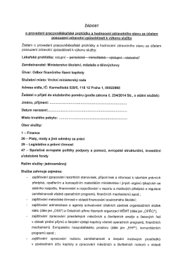 žádost - Ministerstvo školství, mládeže a tělovýchovy