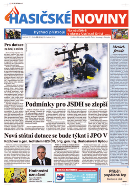 Hasičské noviny č. 2, 29. ledna 2016