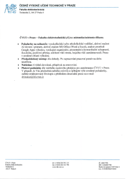 Fakulta přijme asistenta/asistentku děkana