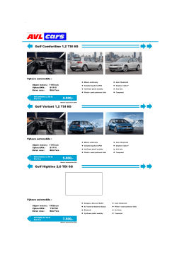 Nabídka krátkodobého pronájmu vozidel Volkswagen