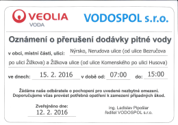 Přerušení dodávky pitné vody