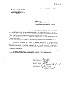 Stanowisko RN dot. odpowiedzi Zarządu na protokoły pokontrolne