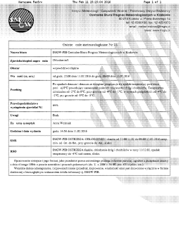 Ostrzeżenie meteorologiczne nr 22