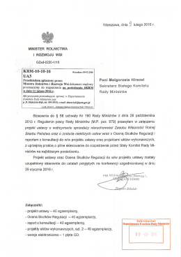 Page 1 Warszawa, dnia Ś iutego 2016 r. >? %%% @@ KRM` 1 0