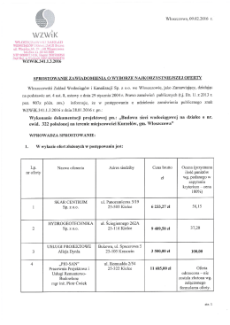 Sprostowanie zawiadomienia o wyborze najkorzystniejszej oferty