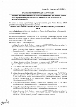 Stanowisko Zarzadu &ndash; dot. kotłowni osiedlowych