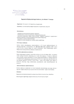 Regulamin Konkursu - VII Liceum Og&oacute;lnokształcące im. Mikołaja