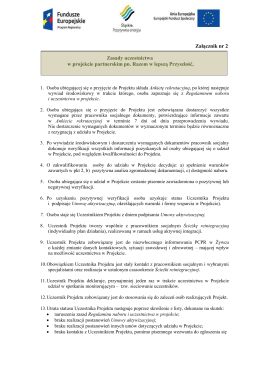 Załącznik nr 2 Zasady uczestnictwa w projekcie partnerskim pn