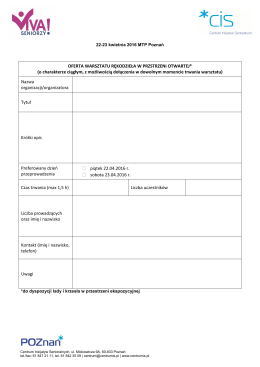 Formularz - otwarty warsztat rękodzieła (PDF