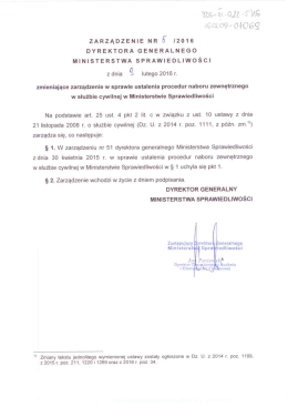 Zarządzenie nr 5/2016 Dyrektora Generalnego MS z dnia 9 lutego