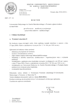 Szczeg&oacute;łowe informacje - Uniwersytet Medyczny im. Karola