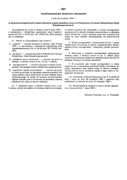 401 ROZPORZĄDZENIE MINISTRA FINANSÓW