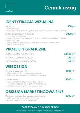 Cennik usług