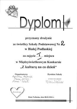 za zajęcie ......I. ....... miejsca
