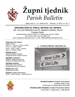 opširnije u našem tjedniku - Croatian Church New York Home