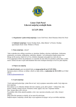 Lions Club Poreč Likovni natječaj srednjih škola LCLIN 2016