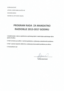 BEATOVIĆ-PLAN RADA 2013