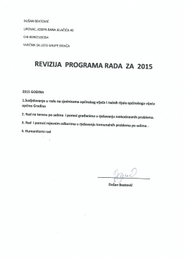 REVIZIJA PROGRAMA RADA ZA 2015