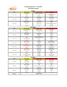 Workshops timetable 12. SalsaLatinaIstriana 11.
