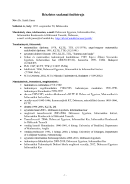 Resume ( in Hungarian, pdf 160 Kb )