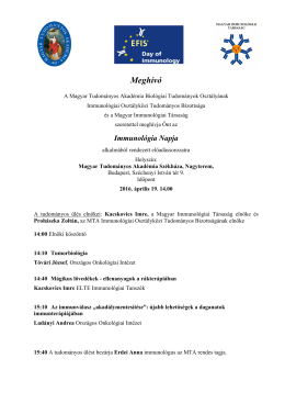 Meghívó - Magyar Tudományos Akadémia