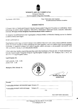NEMZETI ADÖ— És VÁMHIVATAL - Nemzeti Adó