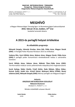 MEGHÍVÓ - Magyar Meteorológiai Társaság