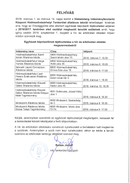 FELH&iacute;V&Aacute;S - Varga Tam&aacute;s &Aacute;ltal&aacute;nos Iskola