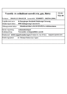 Víz-, gáz-, fűtés szerelő - K-Energiespar