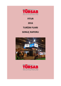 TÜRSAB Fitur 2016 Turizm Fuarı Değerlendirme Raporu