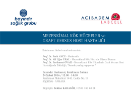 Mezenkimal Kök Hücreler ve Graft Verus Host Hastalığı