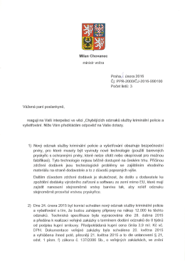 Odpověď ministra vnitra na p&iacute;semnou interpelaci.