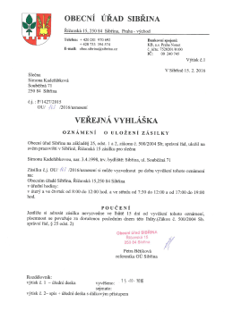 Veřejná vyhláška