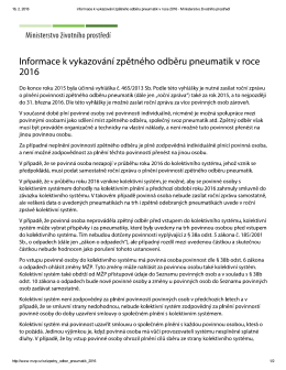Informace k vykazov&aacute;n&iacute; zpětn&eacute;ho odběru v roce 2016