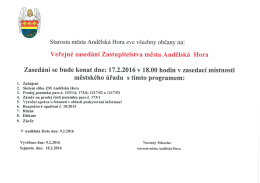 Starosta města Andělská Hora zve všechny občany na: