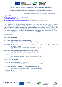 Informačn&iacute; semin&aacute;ř v r&aacute;mci cyklu Dotace pro obce k aktu&aacute;ln&iacute;m