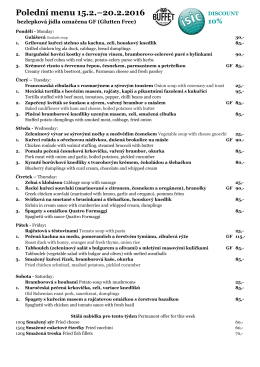 Polední menu 15.2.–20.2.2016