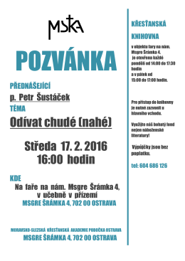 Pozvánka () - Moravsko-slezská křesťanská akademie