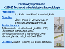 Mikrobiologie - 1MIKR, 3+1, ZS