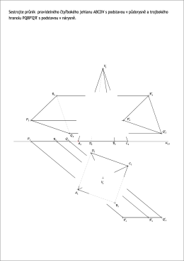 Sestrojte průnik pravidelného čtyřbokého jehlanu ABCDV s