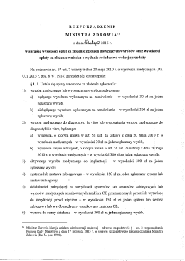 Rozporządzenie Ministra Zdrowia 16 lutego 2016 r. w sprawie