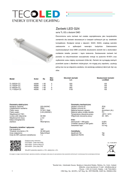karta katalogowa żarówki led g24 modele TL-xxSG24