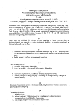Statut PKZP - Uniwersytet w Białymstoku