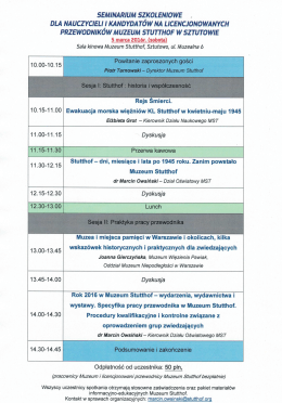 seminarium szkoleniowe - Muzeum Stutthof w Sztutowie