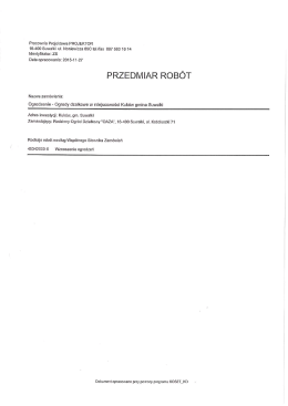 przedmiar robót - Rodzinny Ogród Działkowy OAZA w Kukowie