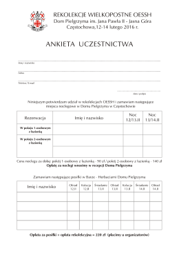 ANKIETA UCZESTNICTWA