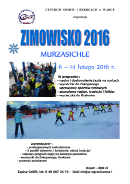 Zimowisko 2016 - Murzasichle